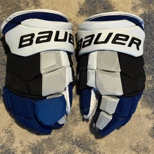Tampa Bay Lightning Reverse Retro Bauer Supreme Ultra Sonic Pro Hockey Gloves-14"-Digital Palm