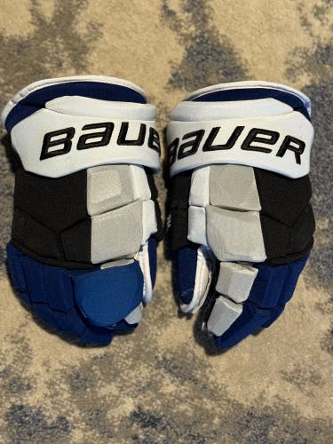 Tampa Bay Lightning Reverse Retro Bauer Supreme Ultra Sonic Pro Hockey Gloves-14"-Digital Palm