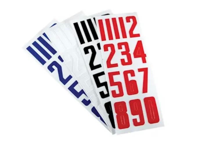 Hockey helmet number stickers