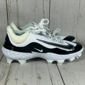 Nike Alpha Huarache Elite 4 Low MCS Baseball Cleats White Size 10 FD6255-101