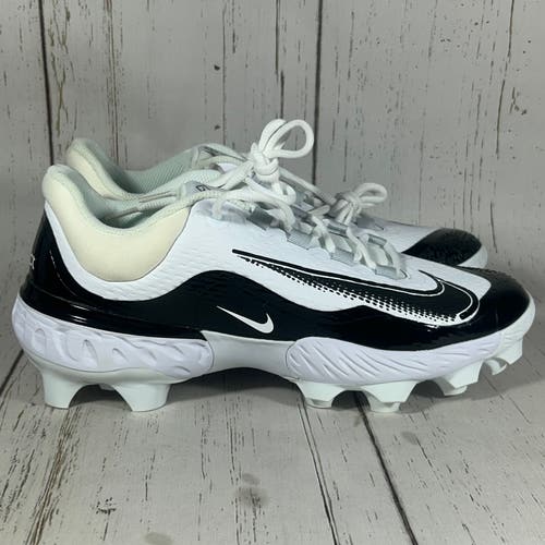 Nike Alpha Huarache Elite 4 Low MCS Baseball Cleats White Size 10 FD6255-101
