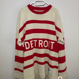 1927-28 CCM Heritage Detroit Red Wings Hockey Knit Sweater – Red/White – Size Large, NWT