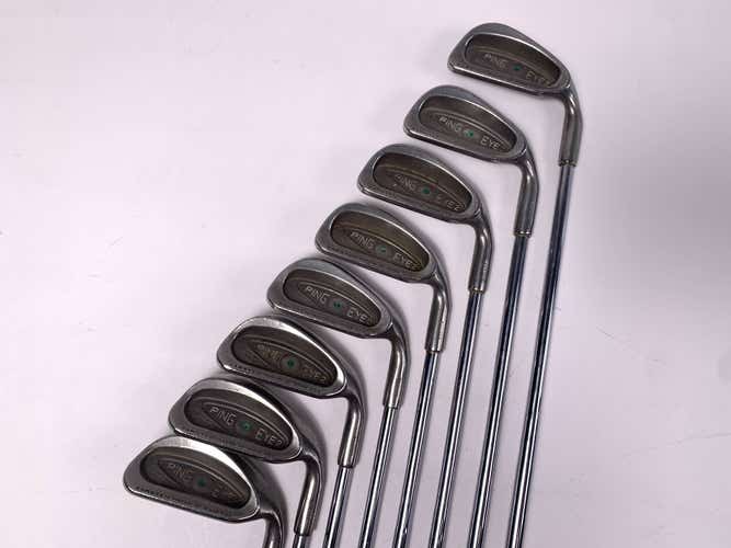 Ping Eye 2 Iron Set 4-PW+SW Green Dot 2* Up Karsten ZZ-Lite Stiff RH +1/2''