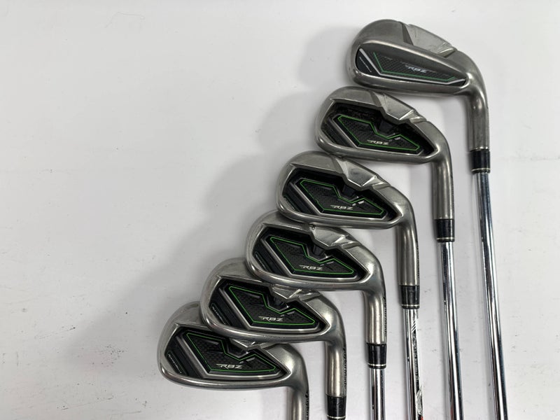 TaylorMade RocketBallz Iron Set 5-PW Stiff Steel Mens RH Midsize Grips +1''