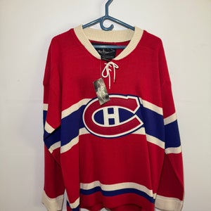 Reebok by Roger Edwards Vintage Montreal Canadiens Sweater – Red/Navy/White – Size Medium, NWT