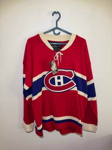 Reebok by Roger Edwards Vintage Montreal Canadiens Sweater – Red/Navy/White – Size Medium, NWT