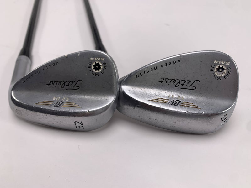Titleist Vokey Spin Milled SM4 Chrome Wedge Set 52*8 56*11 Tour AD 65i Senior RH