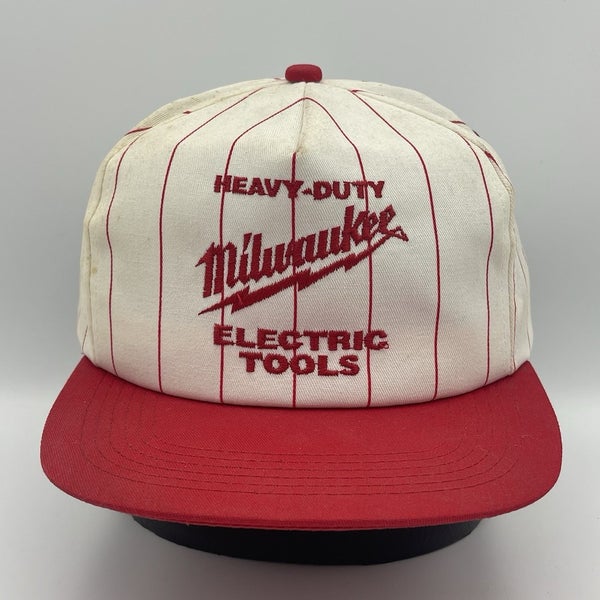 Vintage Milwaukee Tools K-Products Snapback Pinstriped Hat Cap Made In USA 1980s