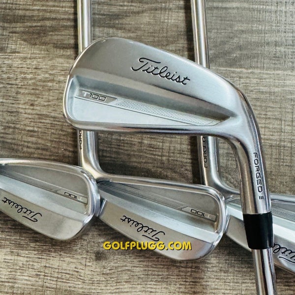 +1 2023 Titleist T100 Iron Set 4-PW / AMT White Steel, X Stiff Flex (305)