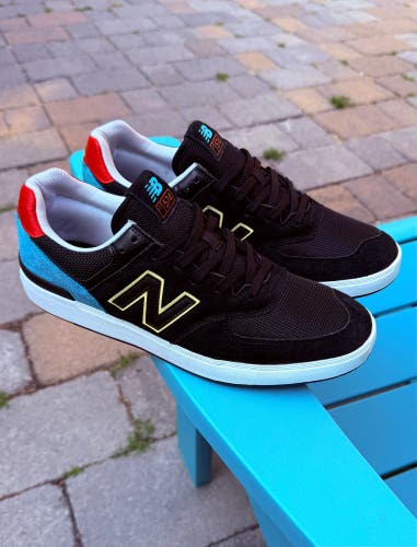 Mens New Balance CT574 Courtline Sneakers Sz 10.5 Black Blue Red White CT574BNH