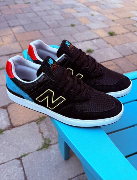 Mens New Balance CT574 Courtline Sneakers Sz 10.5 Black Blue Red White CT574BNH