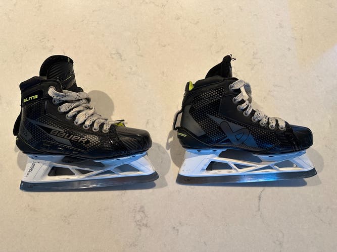 Bauer Elite Hockey Goalie Skates Regular Width Size 4 (Used)