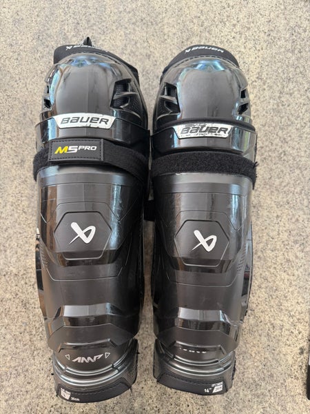 Senior Bauer Supreme M5 Pro 14" Shin Pads (Used)