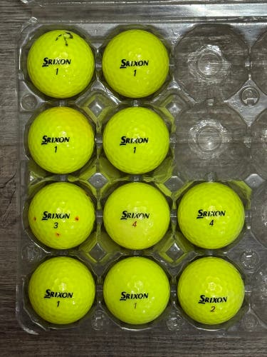 10 Srixon Z-Star Yellow Golf Balls - 5A MINT CONDITION