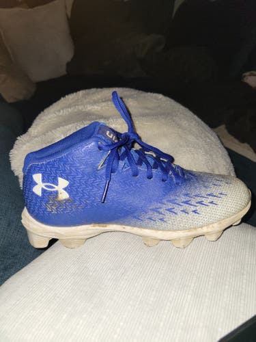 Blue Kid's 6Y (Big Kids / Youth) Youth Under Armour High Top Molded Cleats (Used)