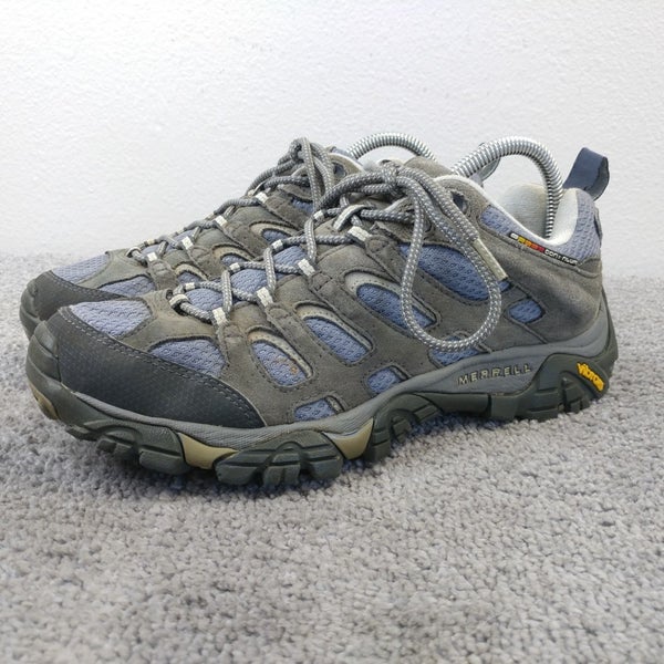 Merrell Moab Ventilator Waterproof Trail Hiking Shoes Womens Size 9.5 Gray Blue