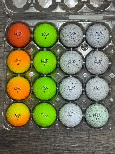 16 Vice Golf Balls (Pro, Pro Plus) - Colored or Drip Design, 5A Mint Condition