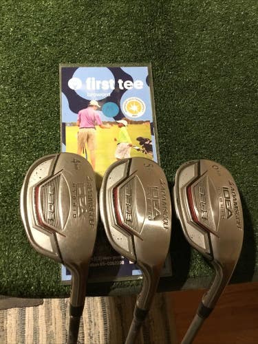 Adams Idea A3OS Iron Hybrids Set (4H, 5H, 6H) Seniors Lite Platinum Graphite