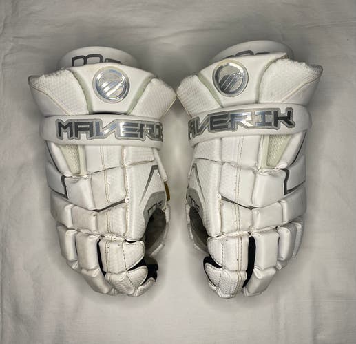 Maverik M4 Quattro Lacrosse Gloves White Large 13” White