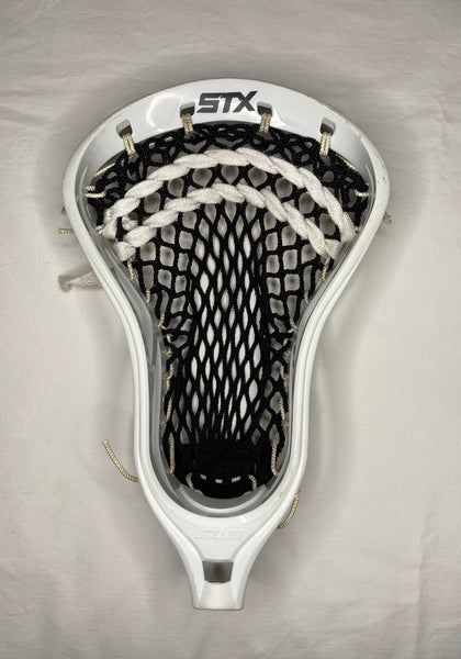 STX Stallion U Lacrosse Head White Strung Black Mesh