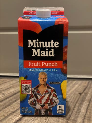 WWE Cody Rhodes Minute Maid Fruit Punch Juice Carton