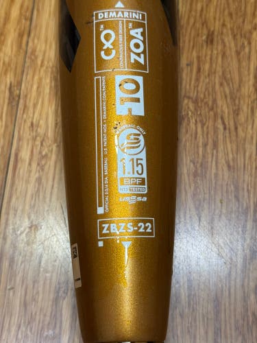 Used 2022 DeMarini Zoa Bat USSSA Certified (-10) Composite 20 oz 30"