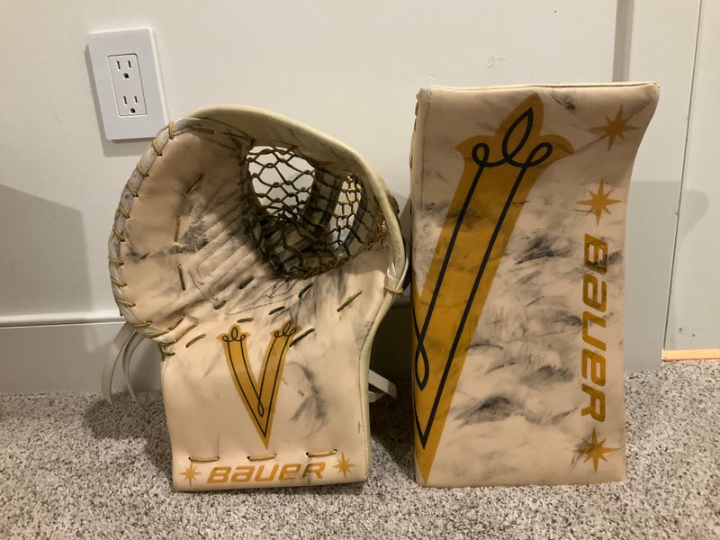 Logan thompson vegas golden knights winter classic pro stock/game used glove and blocker