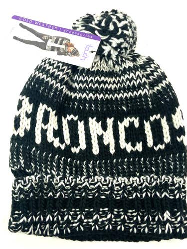 Denver Broncos NFL Women's NWT Moto Marled Pompster Beanie (New)
