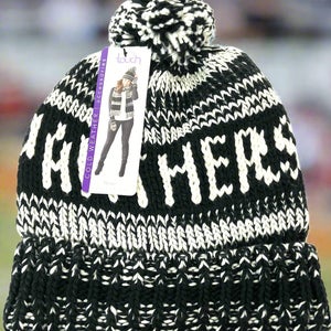 Carolina Panthers NFL Women's NWT Moto Marled Pompster Beanie (New)