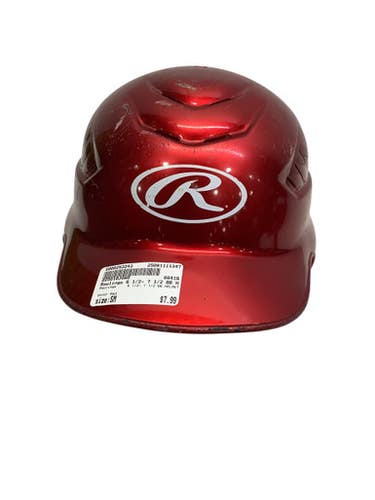 Used Rawlings 6 1/2- 7 1/2 BB HELMET Batting Helmet No Mask Red SM 11347-S000253243