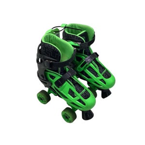 Used RollerDerby ADJ 3-6 Junior Roller Quad Skates Green Adjustable 11347-S000253186