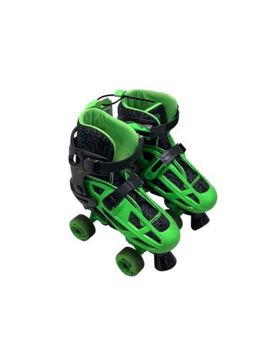 Used RollerDerby ADJ 3-6 Junior Roller Quad Skates Green Adjustable 11347-S000253186