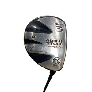 Used MG Golf BLACK STEEL Mens Fairway Wood RH 3 Wood 11884-S000050721