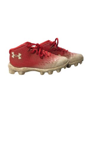 Used Under Armour Jr FB Cleats Red Junior 01.5 11847-S000028547