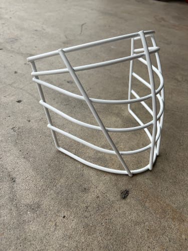 NLL style box lacrosse face mask. (white)
