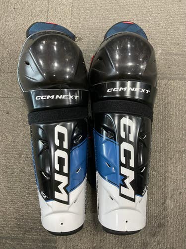 Used CCM NEXT Senior Shin Guards White/Black/Royal 14" 11614-S000219276