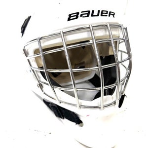 Used Bauer NME3 Youth Goalie Helmet/Mask White One Size 11860-S000296136