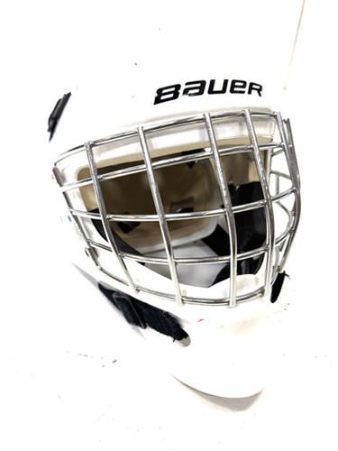 Used Bauer NME3 Youth Goalie Helmet/Mask White One Size 11860-S000296136