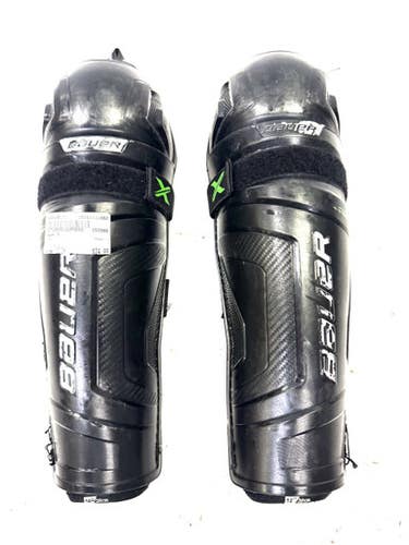 Used Bauer X Intermediate Shin Guards Black 12" 11860-S000296131
