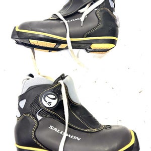 Used Salomon Womens SNS XC Ski Boots Black W 06 / JR 04-04.5 11860-S000296068