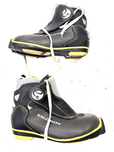 Used Salomon Womens SNS XC Ski Boots Black W 06 / JR 04-04.5 11860-S000296068