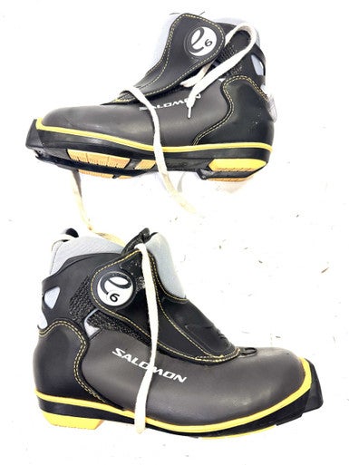 Used Salomon Womens SNS XC Ski Boots Black W 06 / JR 04-04.5 11860-S000296068