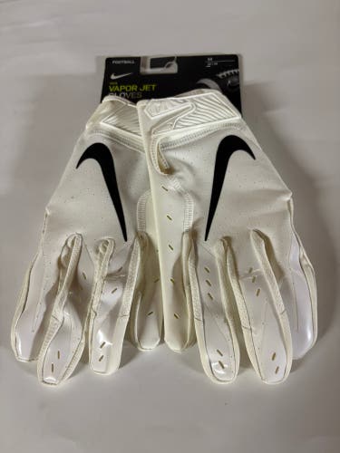 Nike Vapor Jet 5.0 Football Receiver Gloves Adult Medium White/Black New!