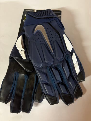 Nike DTack 6.0 Adult Large Football Lineman Gloves. Rare!!! Navy. New !