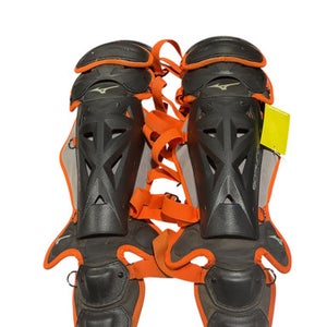 Used Mizuno ORANGE ADULT Catchers Leg Guards Orange Adult 11834-S000038974