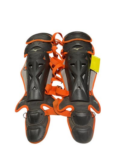 Used Mizuno ORANGE ADULT Catchers Leg Guards Orange Adult 11834-S000038974