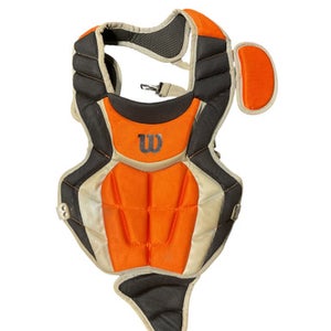 Used Wilson CHEST PROTECTOR Catchers Chest Protector Orange Adult 11834-S000038975