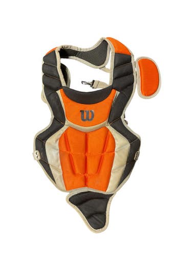 Used Wilson CHEST PROTECTOR Catchers Chest Protector Orange Adult 11834-S000038975