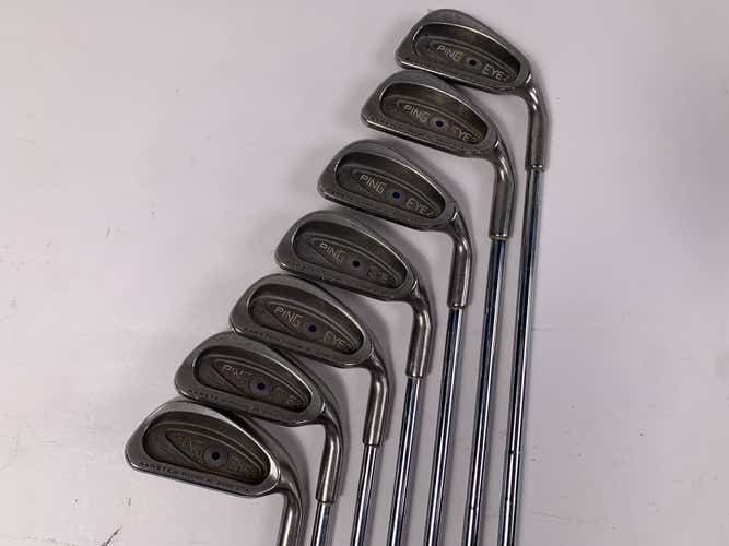 Ping Eye 2 Iron Set 3-9 Blue Dot 1* Up Karsten ZZ-Lite Stiff RH Midsize Grips