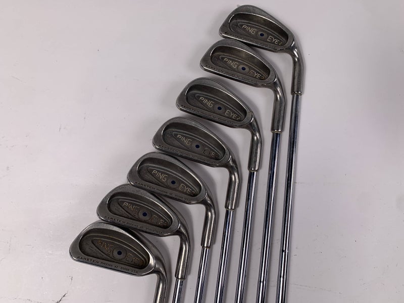 Ping Eye 2 Iron Set 3-9 Blue Dot 1* Up Karsten ZZ-Lite Stiff RH Midsize Grips
